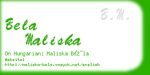 bela maliska business card